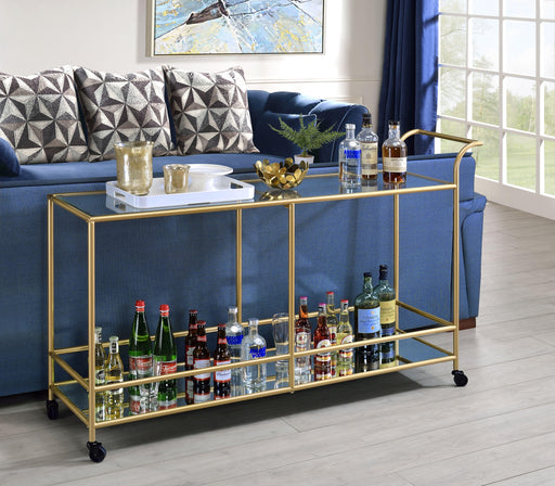 Kenda Clear Glass, Mirrored & Gold Serving Cart - Premium Server from ACME East - Just $487.50! Shop now at Furniture Wholesale Plus  We are the best furniture store in Nashville, Hendersonville, Goodlettsville, Madison, Antioch, Mount Juliet, Lebanon, Gallatin, Springfield, Murfreesboro, Franklin, Brentwood