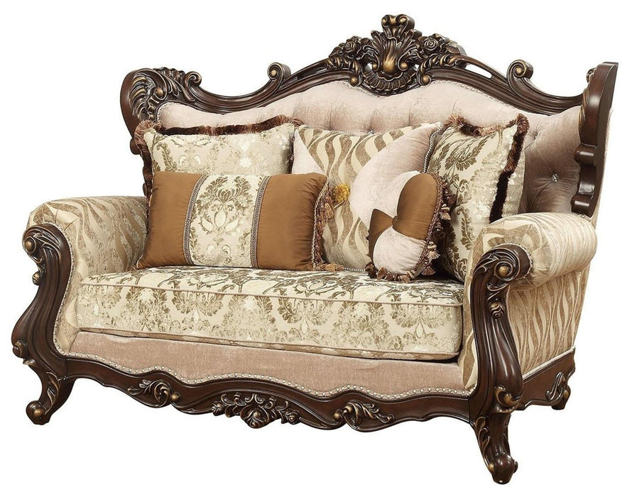 Acme Furniture Shalisa Loveseat with 5 Pillows in Walnut 51051 - Premium Loveseat from ACME East - Just $2724.15! Shop now at Furniture Wholesale Plus  We are the best furniture store in Nashville, Hendersonville, Goodlettsville, Madison, Antioch, Mount Juliet, Lebanon, Gallatin, Springfield, Murfreesboro, Franklin, Brentwood