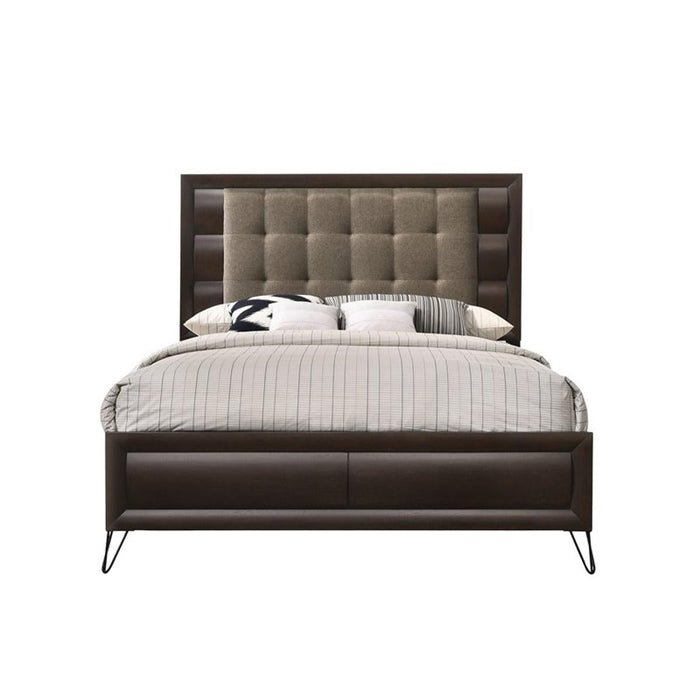 Acme Furniture Tablita Upholstered Queen Bed in Dark Merlot 27460Q - Premium Bed from ACME East - Just $616.20! Shop now at Furniture Wholesale Plus  We are the best furniture store in Nashville, Hendersonville, Goodlettsville, Madison, Antioch, Mount Juliet, Lebanon, Gallatin, Springfield, Murfreesboro, Franklin, Brentwood