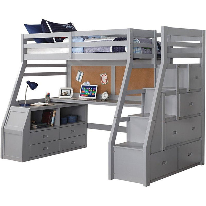 Acme Jason II Twin Loft Bed & Ladder in Gray 37445 - Premium Bed from ACME East - Just $2338.05! Shop now at Furniture Wholesale Plus  We are the best furniture store in Nashville, Hendersonville, Goodlettsville, Madison, Antioch, Mount Juliet, Lebanon, Gallatin, Springfield, Murfreesboro, Franklin, Brentwood