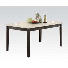 Acme Nolan Rectangular Dining Table in White Marble/Weathered Black 72850 - Premium Dining Table from ACME East - Just $828.75! Shop now at Furniture Wholesale Plus  We are the best furniture store in Nashville, Hendersonville, Goodlettsville, Madison, Antioch, Mount Juliet, Lebanon, Gallatin, Springfield, Murfreesboro, Franklin, Brentwood