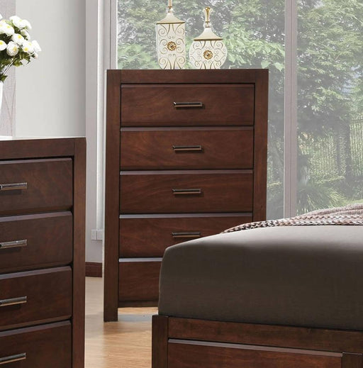 Acme Oberreit 5 Drawer Chest in Walnut 25796 - Premium Chest from ACME East - Just $493.35! Shop now at Furniture Wholesale Plus  We are the best furniture store in Nashville, Hendersonville, Goodlettsville, Madison, Antioch, Mount Juliet, Lebanon, Gallatin, Springfield, Murfreesboro, Franklin, Brentwood