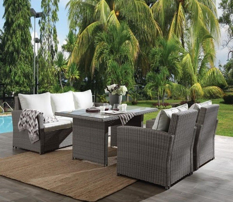 Acme Tahan 4Pc Patio Set in 2-Tone Gray Wicker 45070 - Premium Outdoor Set from ACME East - Just $2279.55! Shop now at Furniture Wholesale Plus  We are the best furniture store in Nashville, Hendersonville, Goodlettsville, Madison, Antioch, Mount Juliet, Lebanon, Gallatin, Springfield, Murfreesboro, Franklin, Brentwood