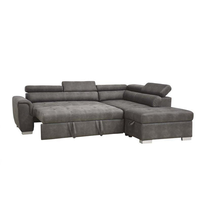 Acme Thelma Sectional Sofa w/ Sleeper & Ottoman in Gray 50275 - Premium Sectional from ACME East - Just $2388.75! Shop now at Furniture Wholesale Plus  We are the best furniture store in Nashville, Hendersonville, Goodlettsville, Madison, Antioch, Mount Juliet, Lebanon, Gallatin, Springfield, Murfreesboro, Franklin, Brentwood