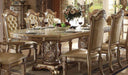 Acme Vendome Double Pedestal Dining Table in Gold Patina 63000 - Premium Dining Table from ACME East - Just $2652! Shop now at Furniture Wholesale Plus  We are the best furniture store in Nashville, Hendersonville, Goodlettsville, Madison, Antioch, Mount Juliet, Lebanon, Gallatin, Springfield, Murfreesboro, Franklin, Brentwood