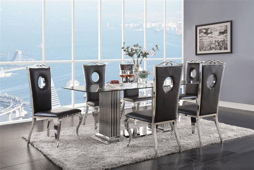 Cyrene Stainless Steel & Clear Glass Dining Room Set - Premium Dining Room Set from ACME East - Just $2864.55! Shop now at Furniture Wholesale Plus  We are the best furniture store in Nashville, Hendersonville, Goodlettsville, Madison, Antioch, Mount Juliet, Lebanon, Gallatin, Springfield, Murfreesboro, Franklin, Brentwood