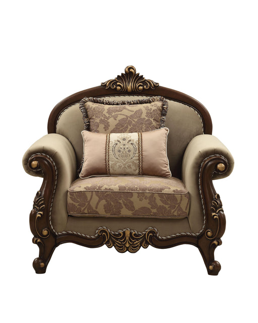 Mehadi Velvet & Walnut Chair & 2 Pillows - Premium Chair from ACME East - Just $1735.50! Shop now at Furniture Wholesale Plus  We are the best furniture store in Nashville, Hendersonville, Goodlettsville, Madison, Antioch, Mount Juliet, Lebanon, Gallatin, Springfield, Murfreesboro, Franklin, Brentwood