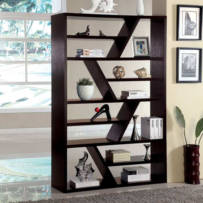 Kamloo Espresso Display Shelf - Premium Bookcase from FOA East - Just $374.40! Shop now at Furniture Wholesale Plus  We are the best furniture store in Nashville, Hendersonville, Goodlettsville, Madison, Antioch, Mount Juliet, Lebanon, Gallatin, Springfield, Murfreesboro, Franklin, Brentwood