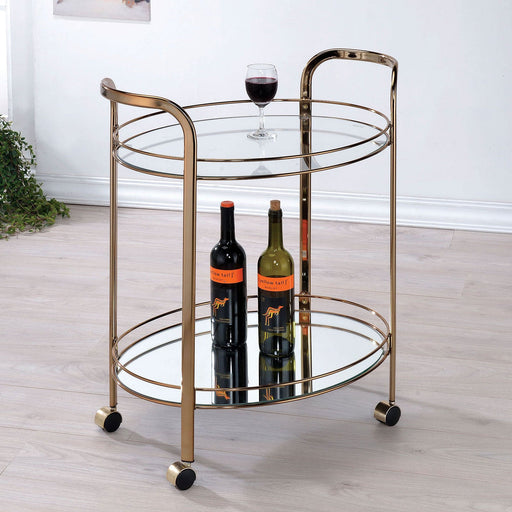 STARLA Champagne Serving Cart - Premium Server from FOA East - Just $140.40! Shop now at Furniture Wholesale Plus  We are the best furniture store in Nashville, Hendersonville, Goodlettsville, Madison, Antioch, Mount Juliet, Lebanon, Gallatin, Springfield, Murfreesboro, Franklin, Brentwood
