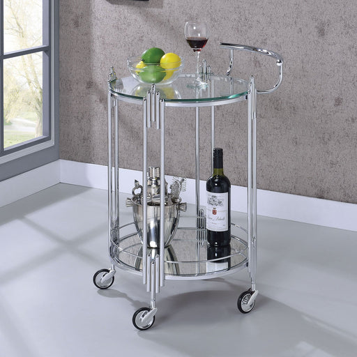 Ebbe Chrome Serving Carts - Premium Server from FOA East - Just $208.65! Shop now at Furniture Wholesale Plus  We are the best furniture store in Nashville, Hendersonville, Goodlettsville, Madison, Antioch, Mount Juliet, Lebanon, Gallatin, Springfield, Murfreesboro, Franklin, Brentwood