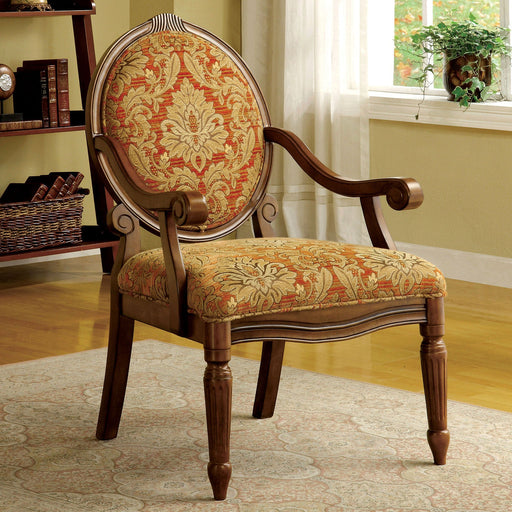 Hammond Tan/Orange Pattern Accent Chair - Premium Accent Chair from FOA East - Just $351! Shop now at Furniture Wholesale Plus  We are the best furniture store in Nashville, Hendersonville, Goodlettsville, Madison, Antioch, Mount Juliet, Lebanon, Gallatin, Springfield, Murfreesboro, Franklin, Brentwood