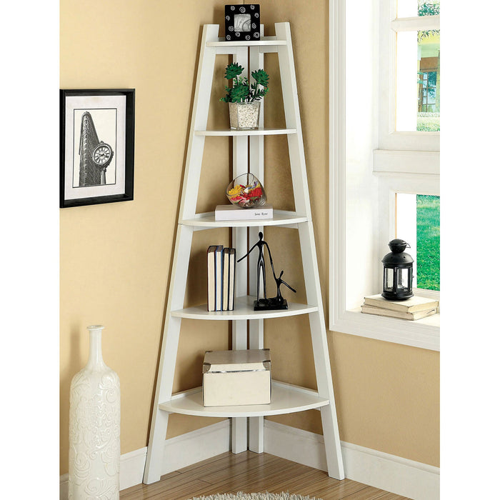 Lyss White Ladder Shelf - Premium Bookcase from FOA East - Just $140.40! Shop now at Furniture Wholesale Plus  We are the best furniture store in Nashville, Hendersonville, Goodlettsville, Madison, Antioch, Mount Juliet, Lebanon, Gallatin, Springfield, Murfreesboro, Franklin, Brentwood