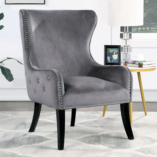 SOLEDAD Accent Chair, Gray - Premium Chair from FOA East - Just $374.40! Shop now at Furniture Wholesale Plus  We are the best furniture store in Nashville, Hendersonville, Goodlettsville, Madison, Antioch, Mount Juliet, Lebanon, Gallatin, Springfield, Murfreesboro, Franklin, Brentwood