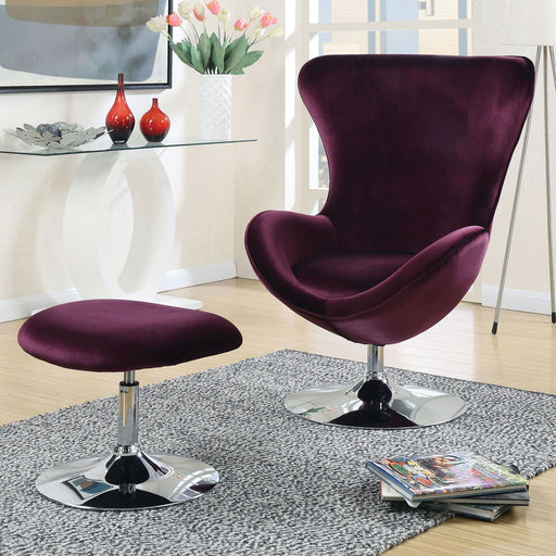 Eloise Purple Accent Chair w/ Ottoman - Premium Chair & Ottoman from FOA East - Just $466.05! Shop now at Furniture Wholesale Plus  We are the best furniture store in Nashville, Hendersonville, Goodlettsville, Madison, Antioch, Mount Juliet, Lebanon, Gallatin, Springfield, Murfreesboro, Franklin, Brentwood
