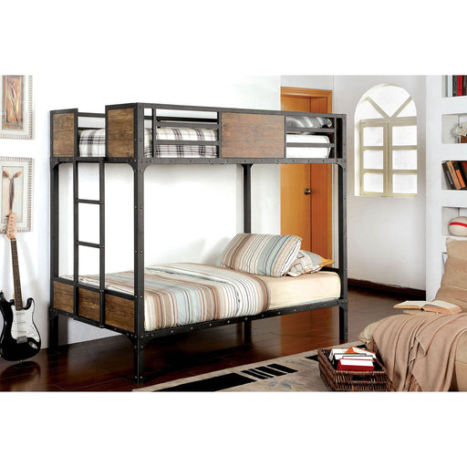 CLAPTON Black Twin/Twin Bunk Bed - Premium Bunk Bed from FOA East - Just $744.90! Shop now at Furniture Wholesale Plus  We are the best furniture store in Nashville, Hendersonville, Goodlettsville, Madison, Antioch, Mount Juliet, Lebanon, Gallatin, Springfield, Murfreesboro, Franklin, Brentwood