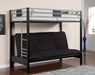 Clifton Silver/Gun Metal Twin Size Loft Bed w/ Futon Base - Premium Bed from FOA East - Just $610.35! Shop now at Furniture Wholesale Plus  We are the best furniture store in Nashville, Hendersonville, Goodlettsville, Madison, Antioch, Mount Juliet, Lebanon, Gallatin, Springfield, Murfreesboro, Franklin, Brentwood