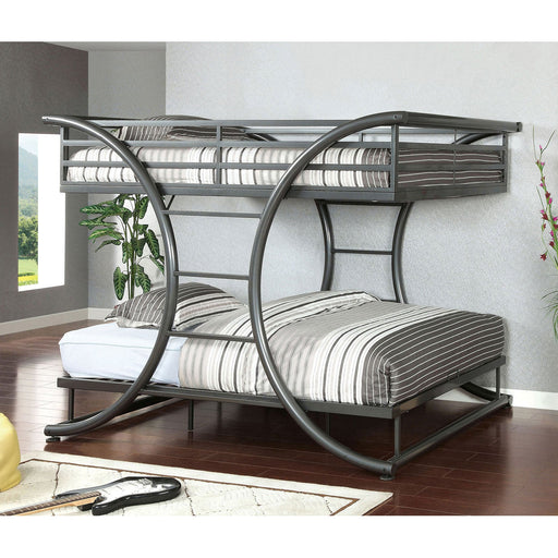 Lexis Gun Metal Full/Full Bunk Bed - Premium Bunk Bed from FOA East - Just $1171.95! Shop now at Furniture Wholesale Plus  We are the best furniture store in Nashville, Hendersonville, Goodlettsville, Madison, Antioch, Mount Juliet, Lebanon, Gallatin, Springfield, Murfreesboro, Franklin, Brentwood