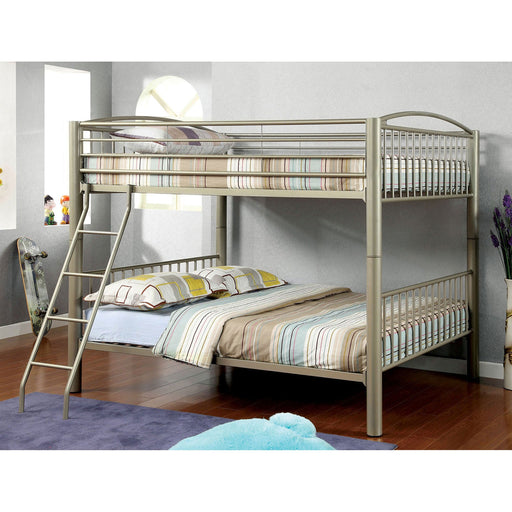 Lovia Metallic Gold Full/Full Bunk Bed - Premium Bunk Bed from FOA East - Just $772.20! Shop now at Furniture Wholesale Plus  We are the best furniture store in Nashville, Hendersonville, Goodlettsville, Madison, Antioch, Mount Juliet, Lebanon, Gallatin, Springfield, Murfreesboro, Franklin, Brentwood