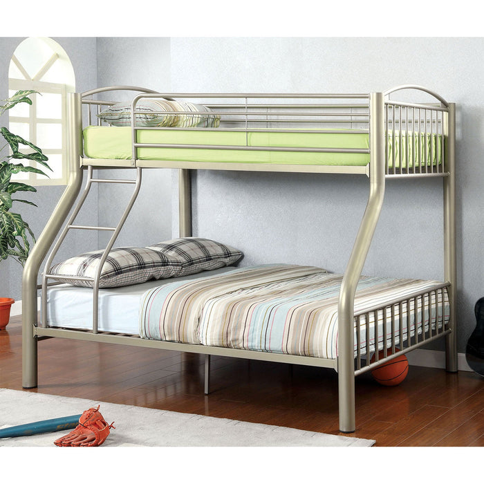 Lovia Metallic Gold Twin/Full Bunk Bed - Premium Bunk Bed from FOA East - Just $748.80! Shop now at Furniture Wholesale Plus  We are the best furniture store in Nashville, Hendersonville, Goodlettsville, Madison, Antioch, Mount Juliet, Lebanon, Gallatin, Springfield, Murfreesboro, Franklin, Brentwood