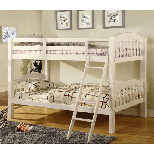 Coney Island White Twin/Twin Bunk Bed - Premium Bunk Bed from FOA East - Just $514.80! Shop now at Furniture Wholesale Plus  We are the best furniture store in Nashville, Hendersonville, Goodlettsville, Madison, Antioch, Mount Juliet, Lebanon, Gallatin, Springfield, Murfreesboro, Franklin, Brentwood