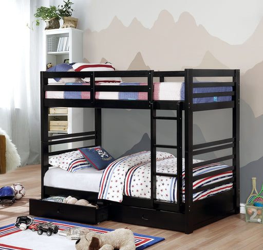 California Iv Black Twin/Twin Bunk Bed - Premium Bunk Bed from FOA East - Just $655.20! Shop now at Furniture Wholesale Plus  We are the best furniture store in Nashville, Hendersonville, Goodlettsville, Madison, Antioch, Mount Juliet, Lebanon, Gallatin, Springfield, Murfreesboro, Franklin, Brentwood