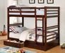 California IV Dark Walnut Twin/Twin Bunk Bed - Premium Bunk Bed from FOA East - Just $655.20! Shop now at Furniture Wholesale Plus  We are the best furniture store in Nashville, Hendersonville, Goodlettsville, Madison, Antioch, Mount Juliet, Lebanon, Gallatin, Springfield, Murfreesboro, Franklin, Brentwood