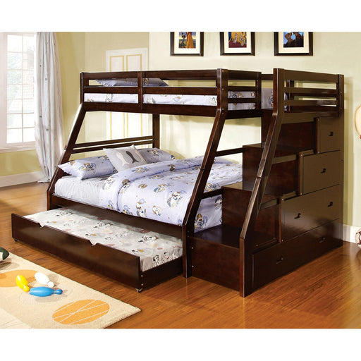 Ellington Dark Walnut Twin/Full Bunk Bed - Premium Bunk Bed from FOA East - Just $1216.80! Shop now at Furniture Wholesale Plus  We are the best furniture store in Nashville, Hendersonville, Goodlettsville, Madison, Antioch, Mount Juliet, Lebanon, Gallatin, Springfield, Murfreesboro, Franklin, Brentwood