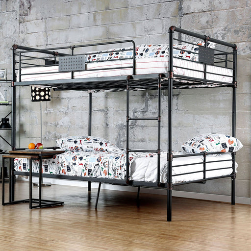 Olga I Antique Black Full/Full Bunk Bed - Premium Bunk Bed from FOA East - Just $842.40! Shop now at Furniture Wholesale Plus  We are the best furniture store in Nashville, Hendersonville, Goodlettsville, Madison, Antioch, Mount Juliet, Lebanon, Gallatin, Springfield, Murfreesboro, Franklin, Brentwood