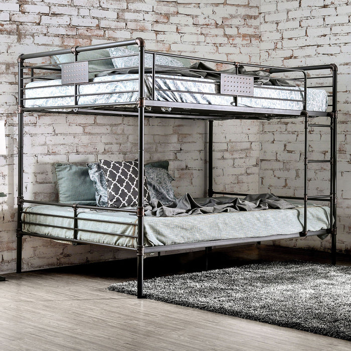 Olga I Antique Black Queen/Queen Bunk Bed - Premium Bunk Bed from FOA East - Just $961.35! Shop now at Furniture Wholesale Plus  We are the best furniture store in Nashville, Hendersonville, Goodlettsville, Madison, Antioch, Mount Juliet, Lebanon, Gallatin, Springfield, Murfreesboro, Franklin, Brentwood