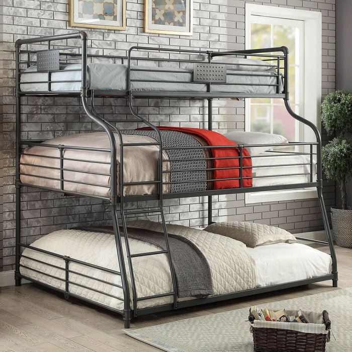 Olga III Sand Black Twin/Full/Queen Bunk Bed - Premium Bunk Bed from FOA East - Just $1197.30! Shop now at Furniture Wholesale Plus  We are the best furniture store in Nashville, Hendersonville, Goodlettsville, Madison, Antioch, Mount Juliet, Lebanon, Gallatin, Springfield, Murfreesboro, Franklin, Brentwood