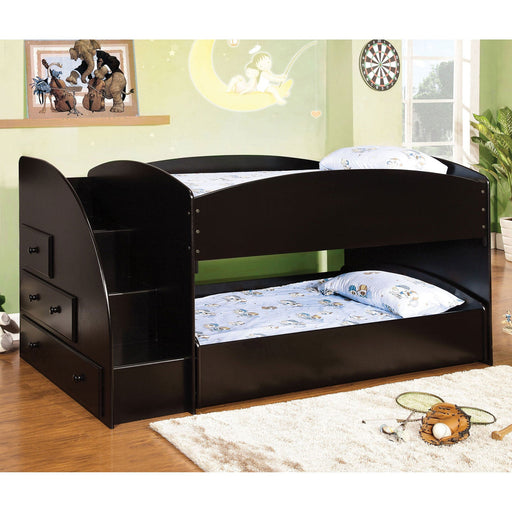 Merritt Black Twin/Twin Bunk Bed - Premium Bunk Bed from FOA East - Just $1078.35! Shop now at Furniture Wholesale Plus  We are the best furniture store in Nashville, Hendersonville, Goodlettsville, Madison, Antioch, Mount Juliet, Lebanon, Gallatin, Springfield, Murfreesboro, Franklin, Brentwood