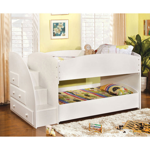 Merritt White Twin/Twin Bunk Bed - Premium Bunk Bed from FOA East - Just $1078.35! Shop now at Furniture Wholesale Plus  We are the best furniture store in Nashville, Hendersonville, Goodlettsville, Madison, Antioch, Mount Juliet, Lebanon, Gallatin, Springfield, Murfreesboro, Franklin, Brentwood