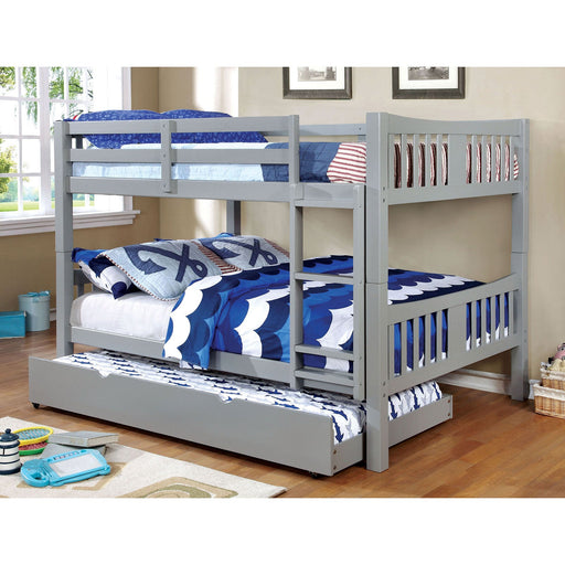 Cameron Gray Full/Full Bunk Bed - Premium Bunk Bed from FOA East - Just $795.60! Shop now at Furniture Wholesale Plus  We are the best furniture store in Nashville, Hendersonville, Goodlettsville, Madison, Antioch, Mount Juliet, Lebanon, Gallatin, Springfield, Murfreesboro, Franklin, Brentwood