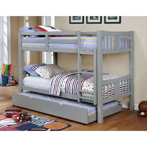 Cameron Gray Twin/Twin Bunk Bed - Premium Bunk Bed from FOA East - Just $585! Shop now at Furniture Wholesale Plus  We are the best furniture store in Nashville, Hendersonville, Goodlettsville, Madison, Antioch, Mount Juliet, Lebanon, Gallatin, Springfield, Murfreesboro, Franklin, Brentwood