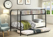 Opal Black Full/Full Bunk Bed - Premium Bunk Bed from FOA East - Just $491.40! Shop now at Furniture Wholesale Plus  We are the best furniture store in Nashville, Hendersonville, Goodlettsville, Madison, Antioch, Mount Juliet, Lebanon, Gallatin, Springfield, Murfreesboro, Franklin, Brentwood