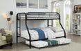 Opal Black Twin/Full Bunk Bed - Premium Bunk Bed from FOA East - Just $466.05! Shop now at Furniture Wholesale Plus  We are the best furniture store in Nashville, Hendersonville, Goodlettsville, Madison, Antioch, Mount Juliet, Lebanon, Gallatin, Springfield, Murfreesboro, Franklin, Brentwood