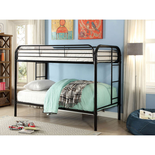 Opal Black Twin/Twin Bunk Bed - Premium Bunk Bed from FOA East - Just $368.55! Shop now at Furniture Wholesale Plus  We are the best furniture store in Nashville, Hendersonville, Goodlettsville, Madison, Antioch, Mount Juliet, Lebanon, Gallatin, Springfield, Murfreesboro, Franklin, Brentwood