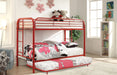 Opal Red Twin/Twin Bunk Bed - Premium Bunk Bed from FOA East - Just $368.55! Shop now at Furniture Wholesale Plus  We are the best furniture store in Nashville, Hendersonville, Goodlettsville, Madison, Antioch, Mount Juliet, Lebanon, Gallatin, Springfield, Murfreesboro, Franklin, Brentwood