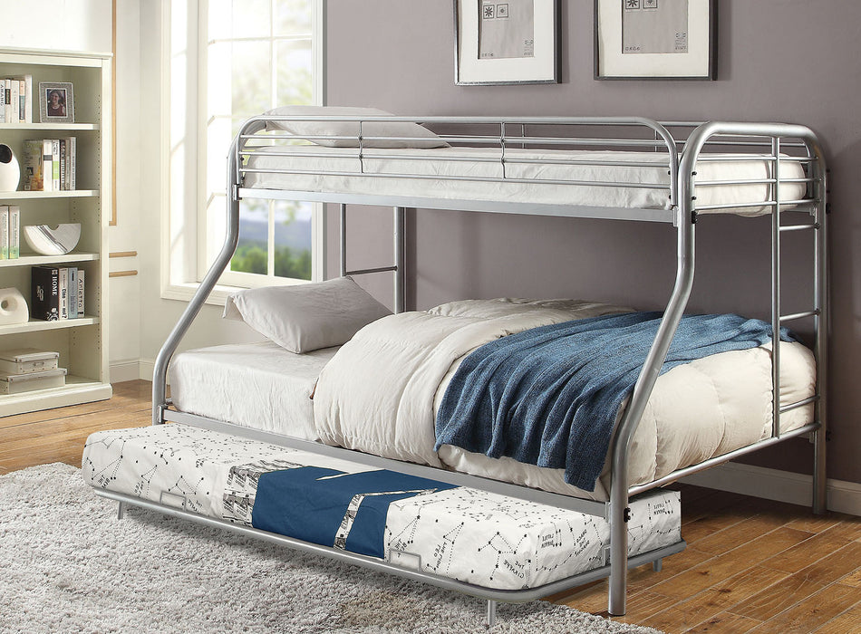 Opal Silver Twin/Full Bunk Bed - Premium Bunk Bed from FOA East - Just $466.05! Shop now at Furniture Wholesale Plus  We are the best furniture store in Nashville, Hendersonville, Goodlettsville, Madison, Antioch, Mount Juliet, Lebanon, Gallatin, Springfield, Murfreesboro, Franklin, Brentwood