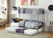 Opal Silver Twin/Twin Bunk Bed - Premium Bunk Bed from FOA East - Just $368.55! Shop now at Furniture Wholesale Plus  We are the best furniture store in Nashville, Hendersonville, Goodlettsville, Madison, Antioch, Mount Juliet, Lebanon, Gallatin, Springfield, Murfreesboro, Franklin, Brentwood