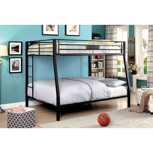 CLAREN Black Full/Queen Bunk Bed - Premium Bunk Bed from FOA East - Just $655.20! Shop now at Furniture Wholesale Plus  We are the best furniture store in Nashville, Hendersonville, Goodlettsville, Madison, Antioch, Mount Juliet, Lebanon, Gallatin, Springfield, Murfreesboro, Franklin, Brentwood