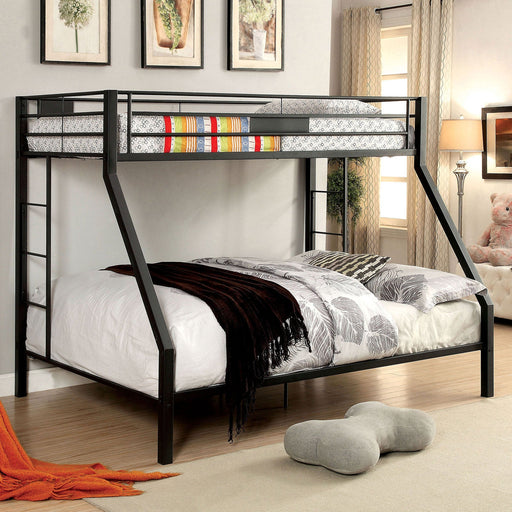 CLAREN Black Twin/Queen Bunk Bed - Premium Bunk Bed from FOA East - Just $631.80! Shop now at Furniture Wholesale Plus  We are the best furniture store in Nashville, Hendersonville, Goodlettsville, Madison, Antioch, Mount Juliet, Lebanon, Gallatin, Springfield, Murfreesboro, Franklin, Brentwood