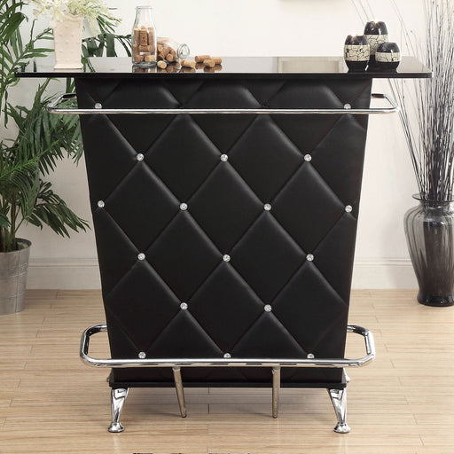 Fuero Black/Chrome Bar Table (K/D) - Premium Bar Table from FOA East - Just $540.15! Shop now at Furniture Wholesale Plus  We are the best furniture store in Nashville, Hendersonville, Goodlettsville, Madison, Antioch, Mount Juliet, Lebanon, Gallatin, Springfield, Murfreesboro, Franklin, Brentwood