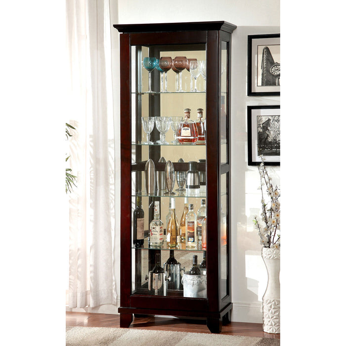 LUDDEN Dark Walnut Curio - Premium Curio from FOA East - Just $748.80! Shop now at Furniture Wholesale Plus  We are the best furniture store in Nashville, Hendersonville, Goodlettsville, Madison, Antioch, Mount Juliet, Lebanon, Gallatin, Springfield, Murfreesboro, Franklin, Brentwood