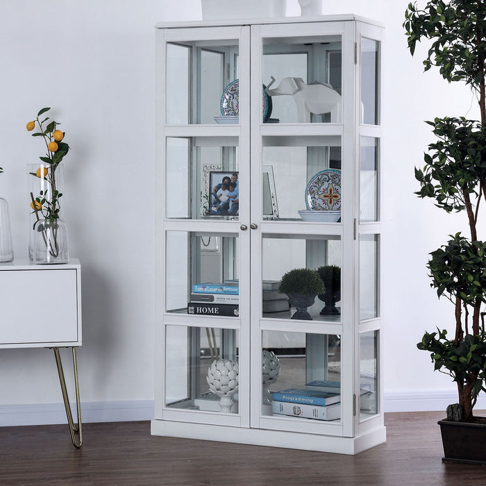 Vilas White Curio Cabinet - Premium Curio from FOA East - Just $655.20! Shop now at Furniture Wholesale Plus (Nashville,TN)  We are the best furniture store in Nashville, Hendersonville, Goodlettsville, Madison, Antioch, Mount Juliet, Lebanon, Gallatin, Springfield, Murfreesboro, Franklin, Brentwood