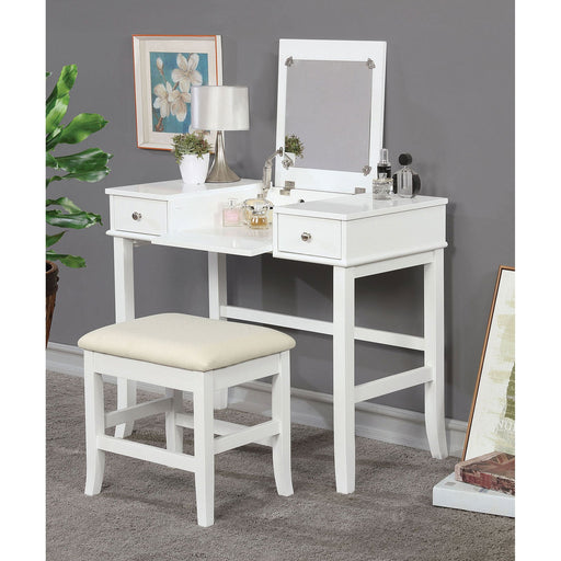 Kelis White Vanity w/ Stool - Premium Vanity from FOA East - Just $304.20! Shop now at Furniture Wholesale Plus  We are the best furniture store in Nashville, Hendersonville, Goodlettsville, Madison, Antioch, Mount Juliet, Lebanon, Gallatin, Springfield, Murfreesboro, Franklin, Brentwood