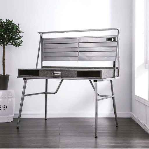 Mccredmond Silver Desk - Premium Desk from FOA East - Just $466.05! Shop now at Furniture Wholesale Plus  We are the best furniture store in Nashville, Hendersonville, Goodlettsville, Madison, Antioch, Mount Juliet, Lebanon, Gallatin, Springfield, Murfreesboro, Franklin, Brentwood