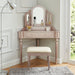 Kasey Rose Pink Vanity w/ Stool - Premium Vanity from FOA East - Just $395.85! Shop now at Furniture Wholesale Plus  We are the best furniture store in Nashville, Hendersonville, Goodlettsville, Madison, Antioch, Mount Juliet, Lebanon, Gallatin, Springfield, Murfreesboro, Franklin, Brentwood