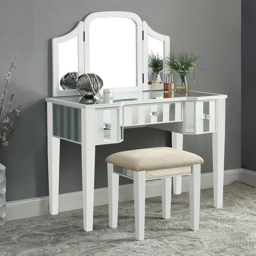 Cyndi White Vanity w/ Stool - Premium Vanity from FOA East - Just $842.40! Shop now at Furniture Wholesale Plus  We are the best furniture store in Nashville, Hendersonville, Goodlettsville, Madison, Antioch, Mount Juliet, Lebanon, Gallatin, Springfield, Murfreesboro, Franklin, Brentwood
