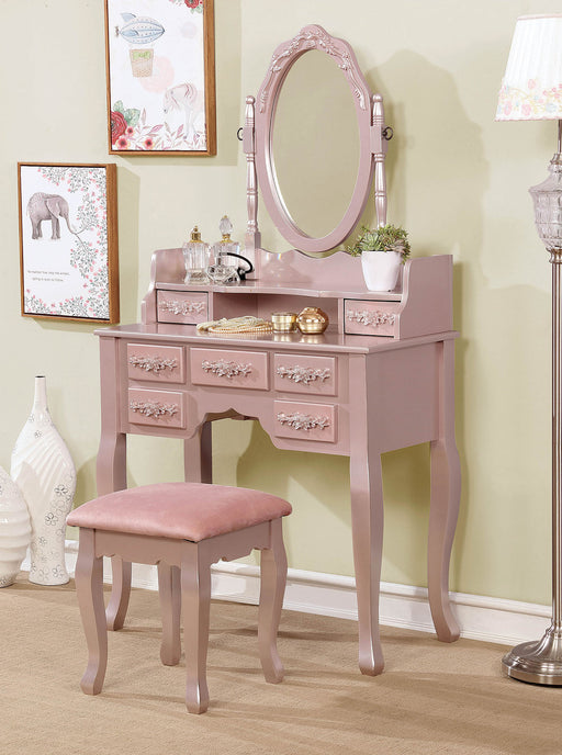 Harriet Rose Gold Vanity w/ Stool - Premium Vanity from FOA East - Just $325.65! Shop now at Furniture Wholesale Plus  We are the best furniture store in Nashville, Hendersonville, Goodlettsville, Madison, Antioch, Mount Juliet, Lebanon, Gallatin, Springfield, Murfreesboro, Franklin, Brentwood